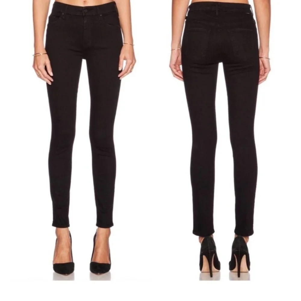 Mother Jeans High Waisted Looker in Model Spy Wash Black - Picture 1 of 10